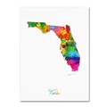 Trademark Fine Art Michael Tompsett 'Florida Map' Canvas Art, 24x32 MT0702-C2432GG